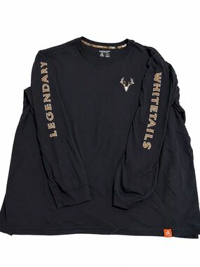 Legendary Whitetails Black Long Sleeve Shirt with Gold Sleeve Graphics